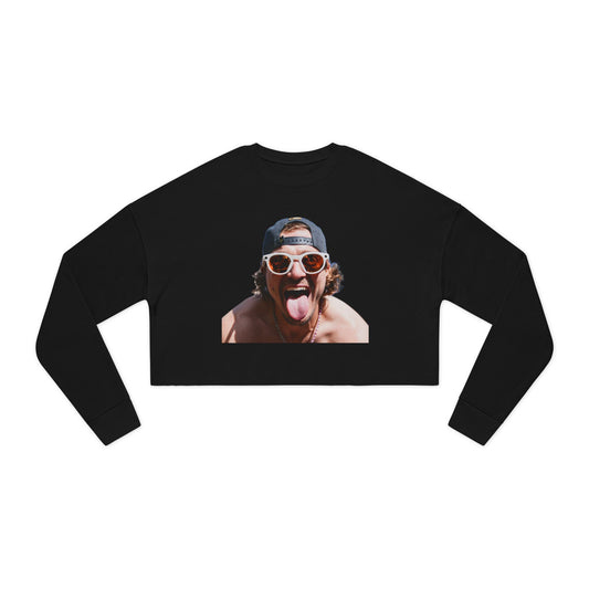 Kike Black Cropped Sweatshirt — Women's Cropped Sweatshirt