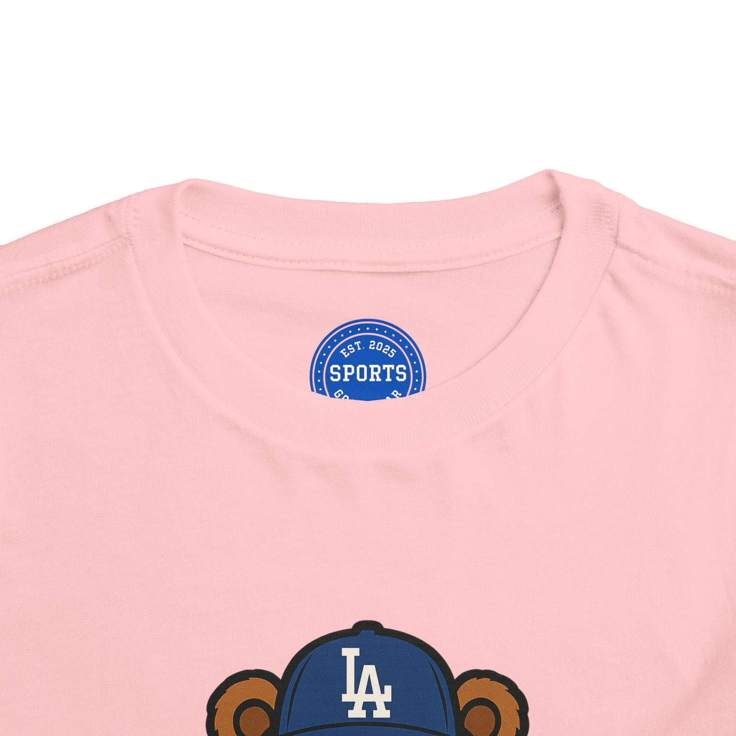 Toddler Los Angeles Dodgers Pink Teddy Bear Tee