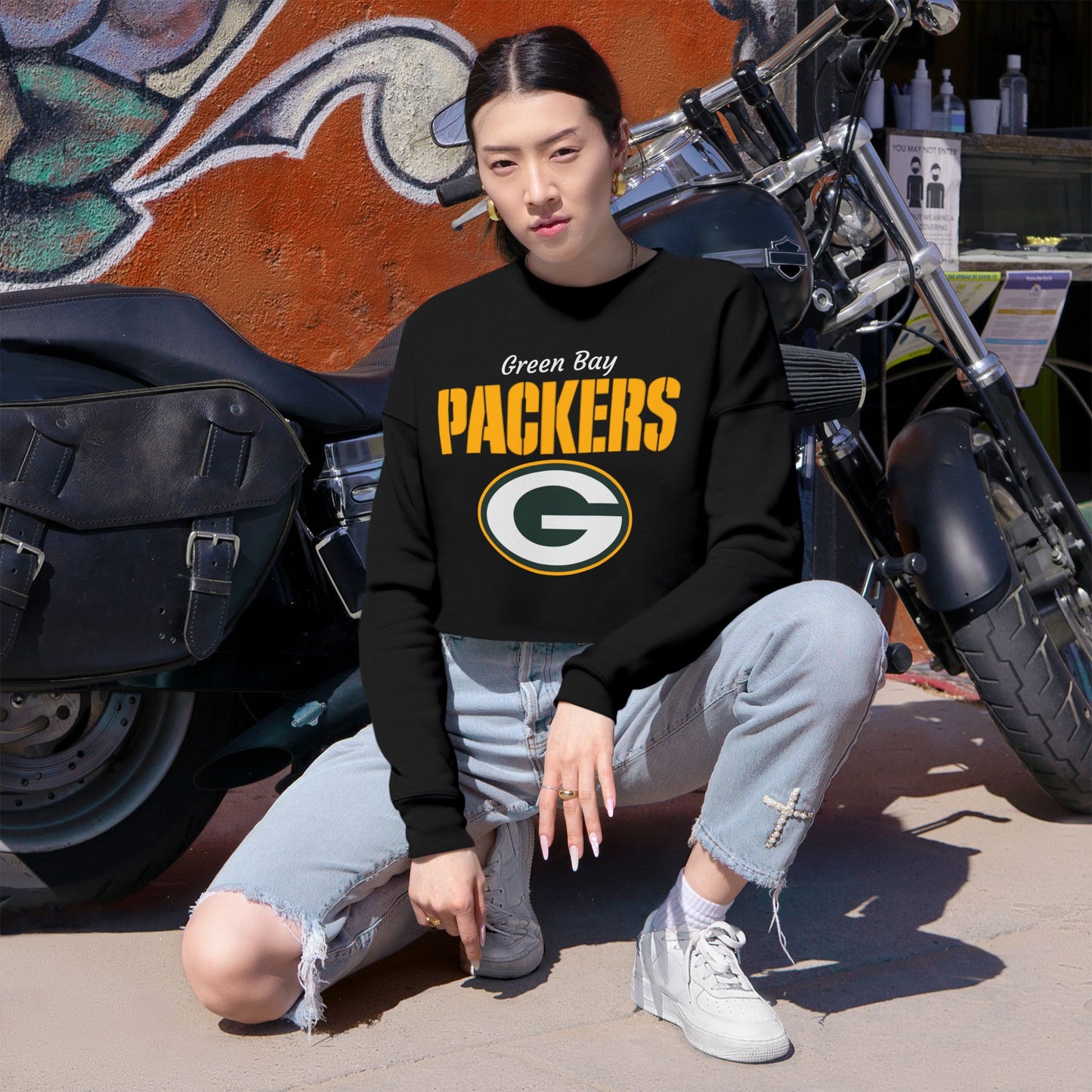 Packers Women's Cropped Sweatshirt — Pack Pride Pullover