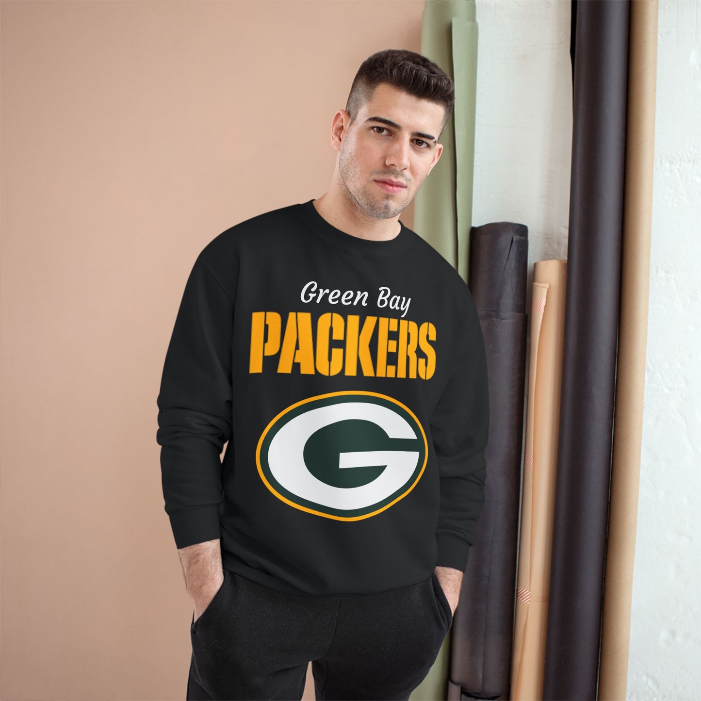 PACKERS Champion Crewneck Sweatshirt (Black)