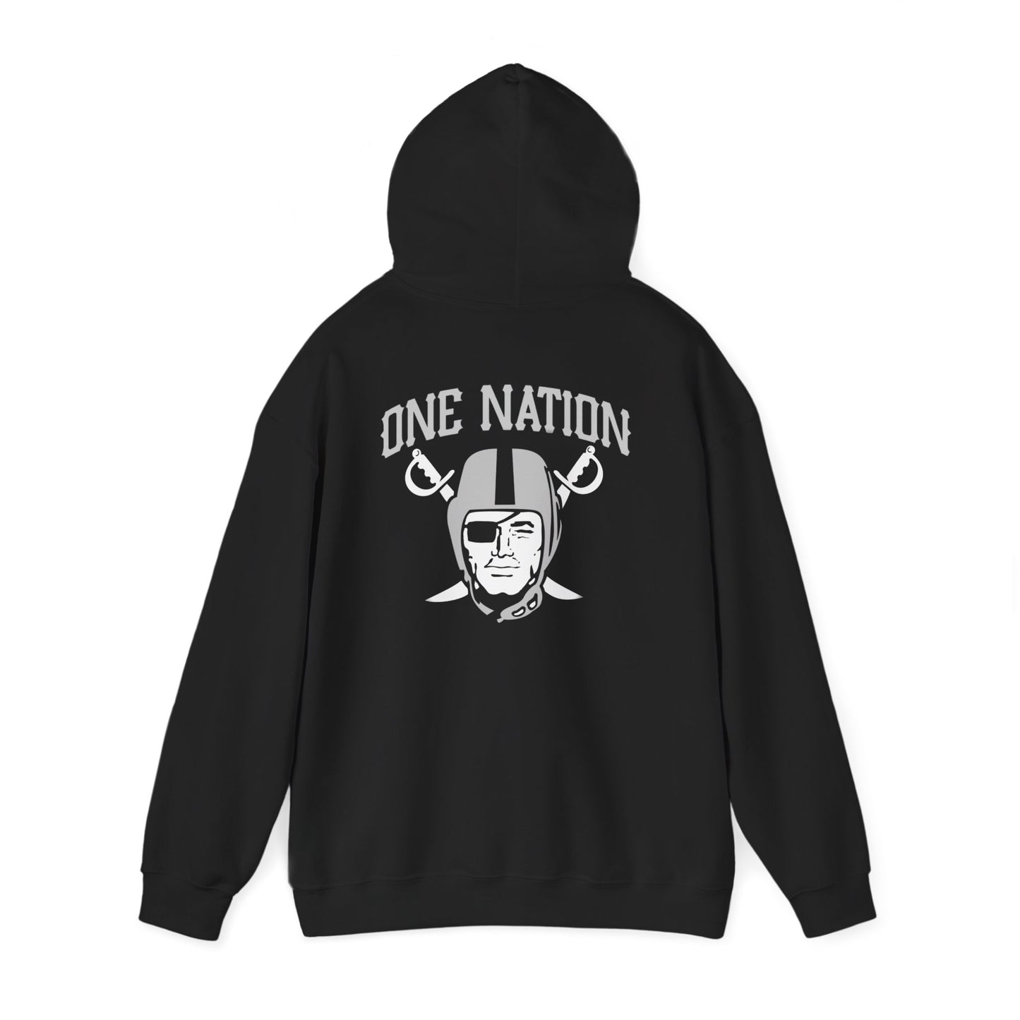 Las Vegas Raiders "One Nation" Hoodie — Team Logo Fan Sweatshirt (Black)