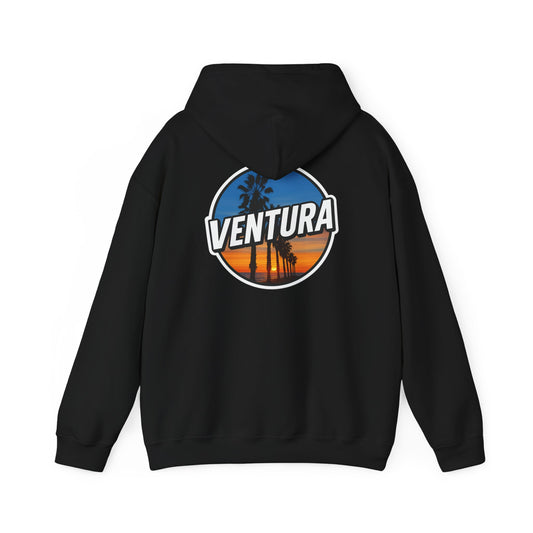 Ventura Surfer's Point Sunset Hoodie — Black Ventura Sweatshirt