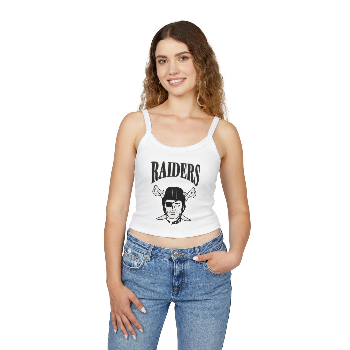 Vintage Football Helmet Tank Top — "Raiders" Retro Sports Crop