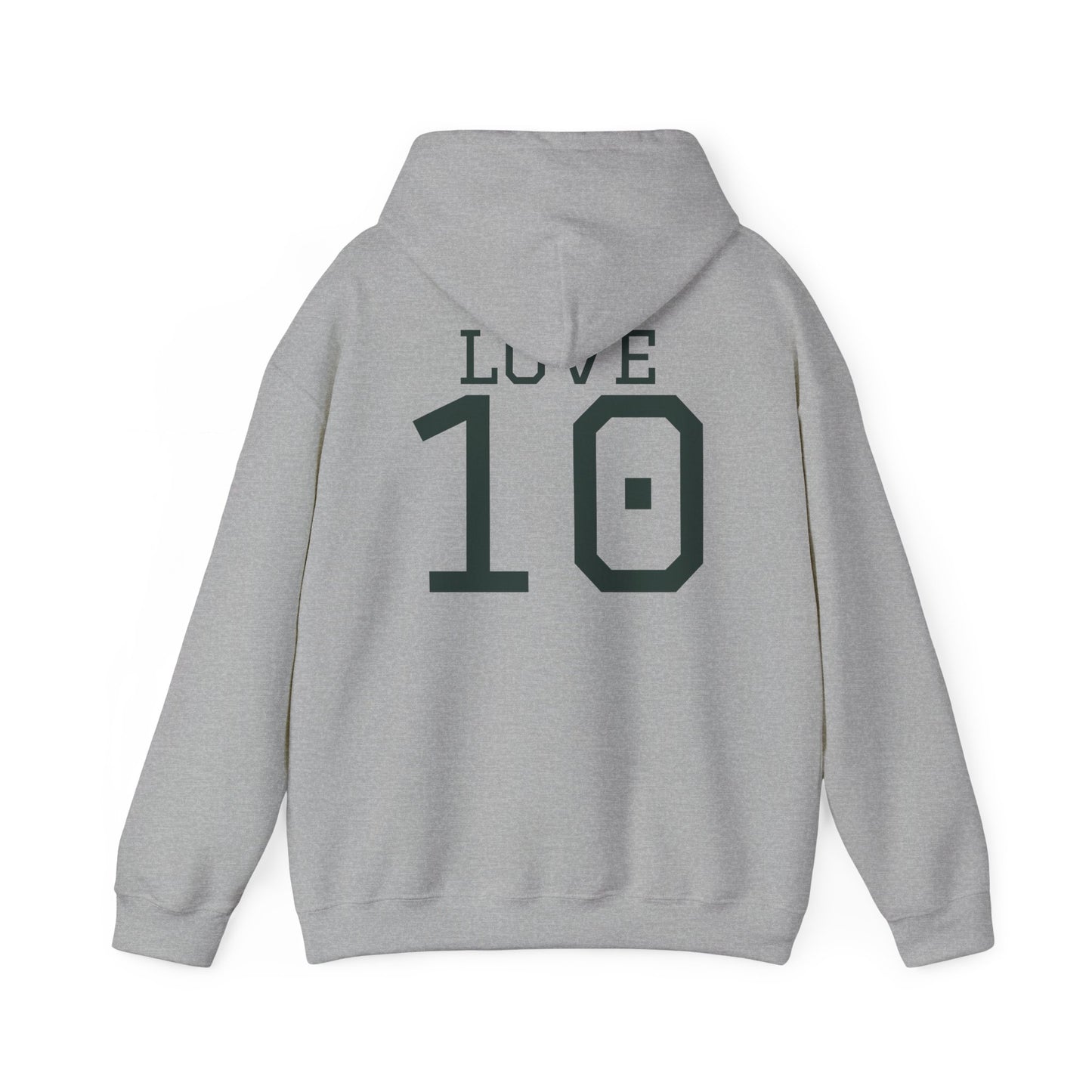 Packers Love #10 Hoodie — Green Bay Football Fan Sweatshirt (Sports Grey)