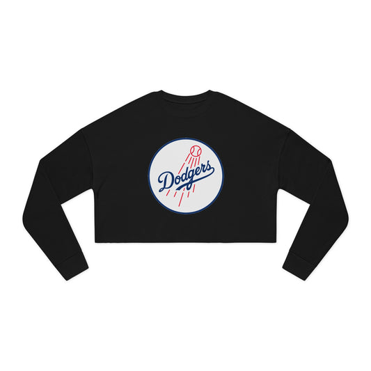Dodgers Cropped Sweatshirt — Women's Baseball Team Pullover