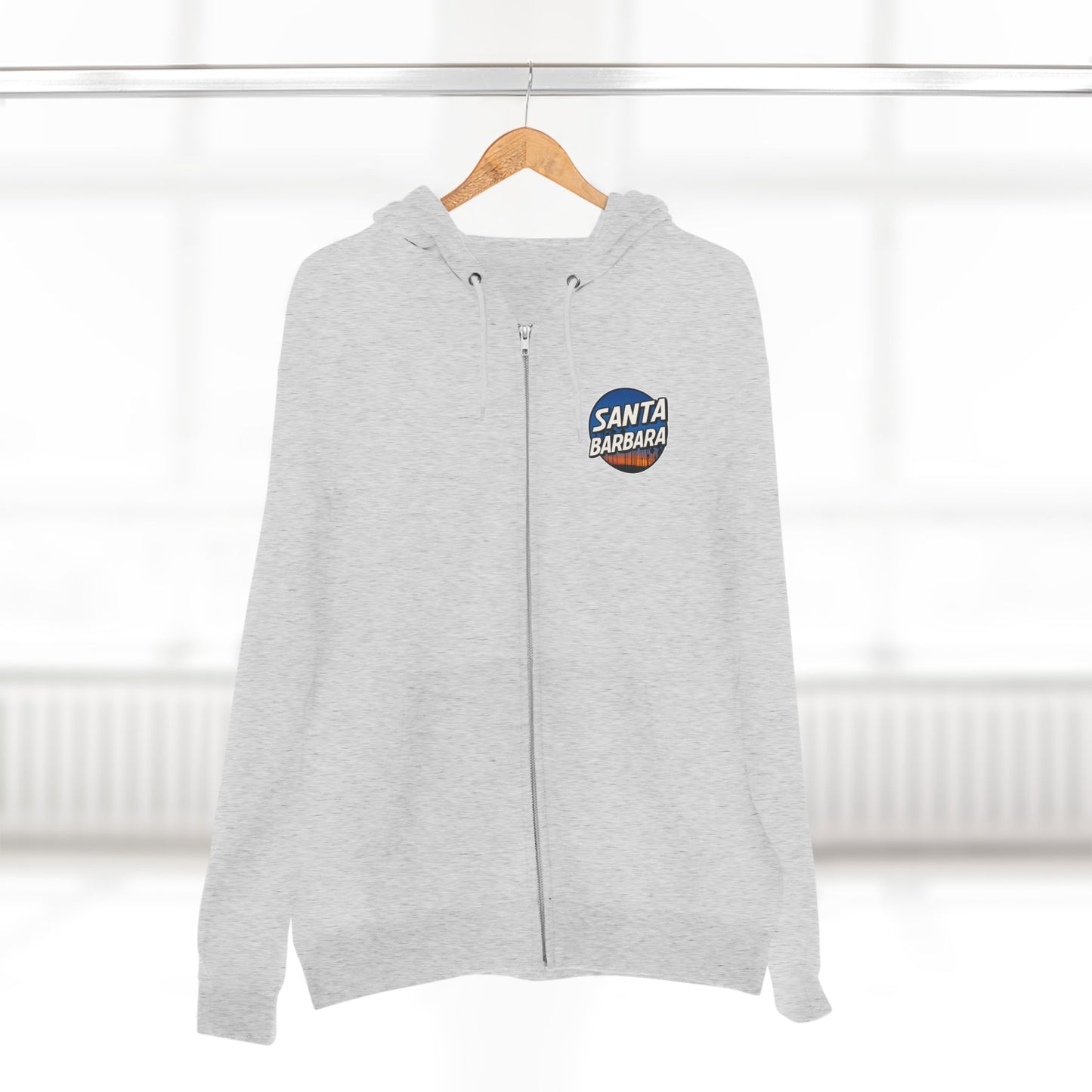 Santa Barbara Cabrillo Blvd Heather Grey Zip Hoodie