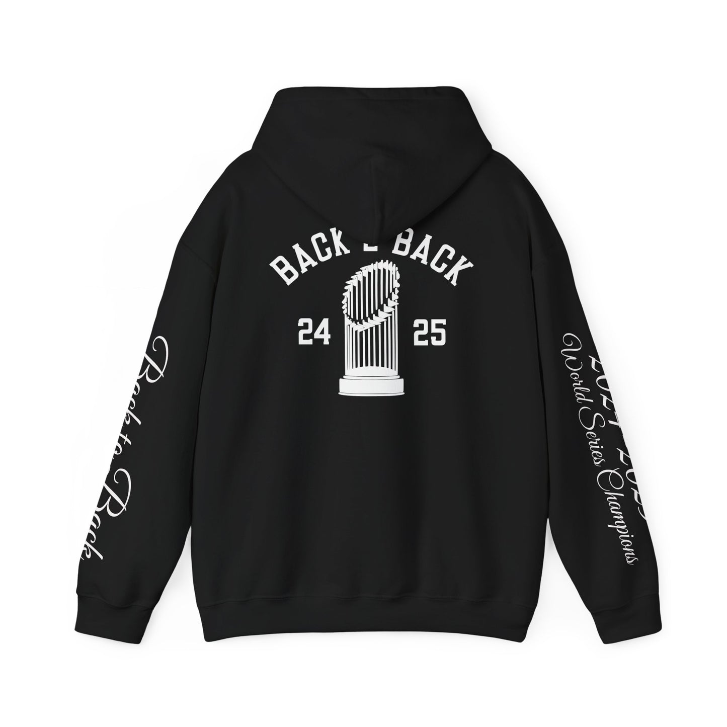 Dodgers Back 2 Back World Series Champion Trophy Hoodie (Black)