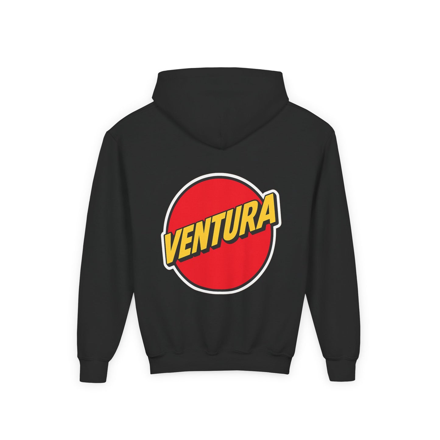 Ventura Red Logo Beach Graphic Youth Hoodie — Black