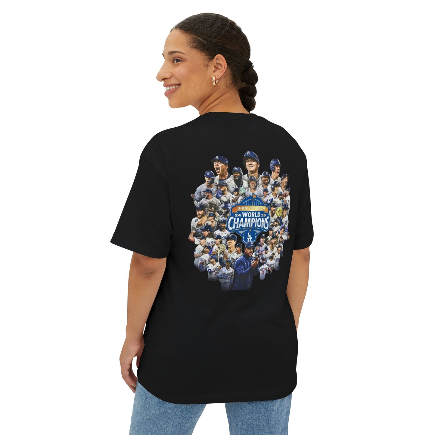 2024-2025 Los Angeles Dodgers Back-to-Back World Series Champions Medium Weight Baseball Tee