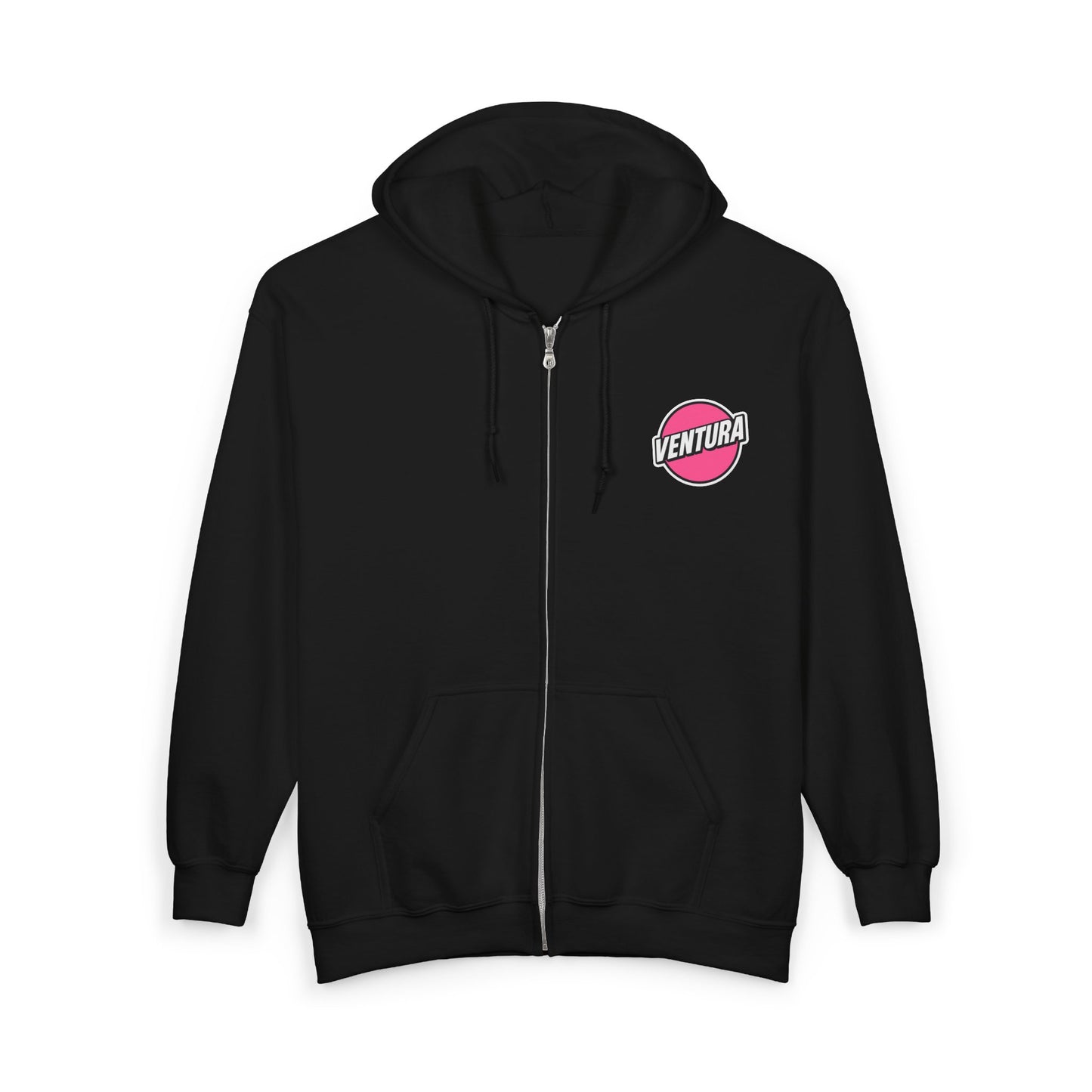 Ventura Pink Retro Surf Logo Zip Hoodie