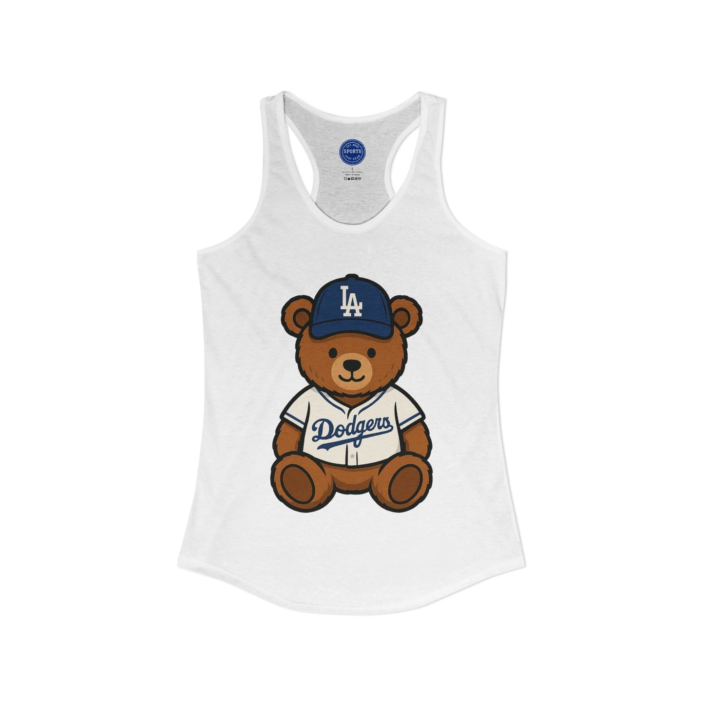 Dodgers Teddy Bear Women's Racerback Tank (White)