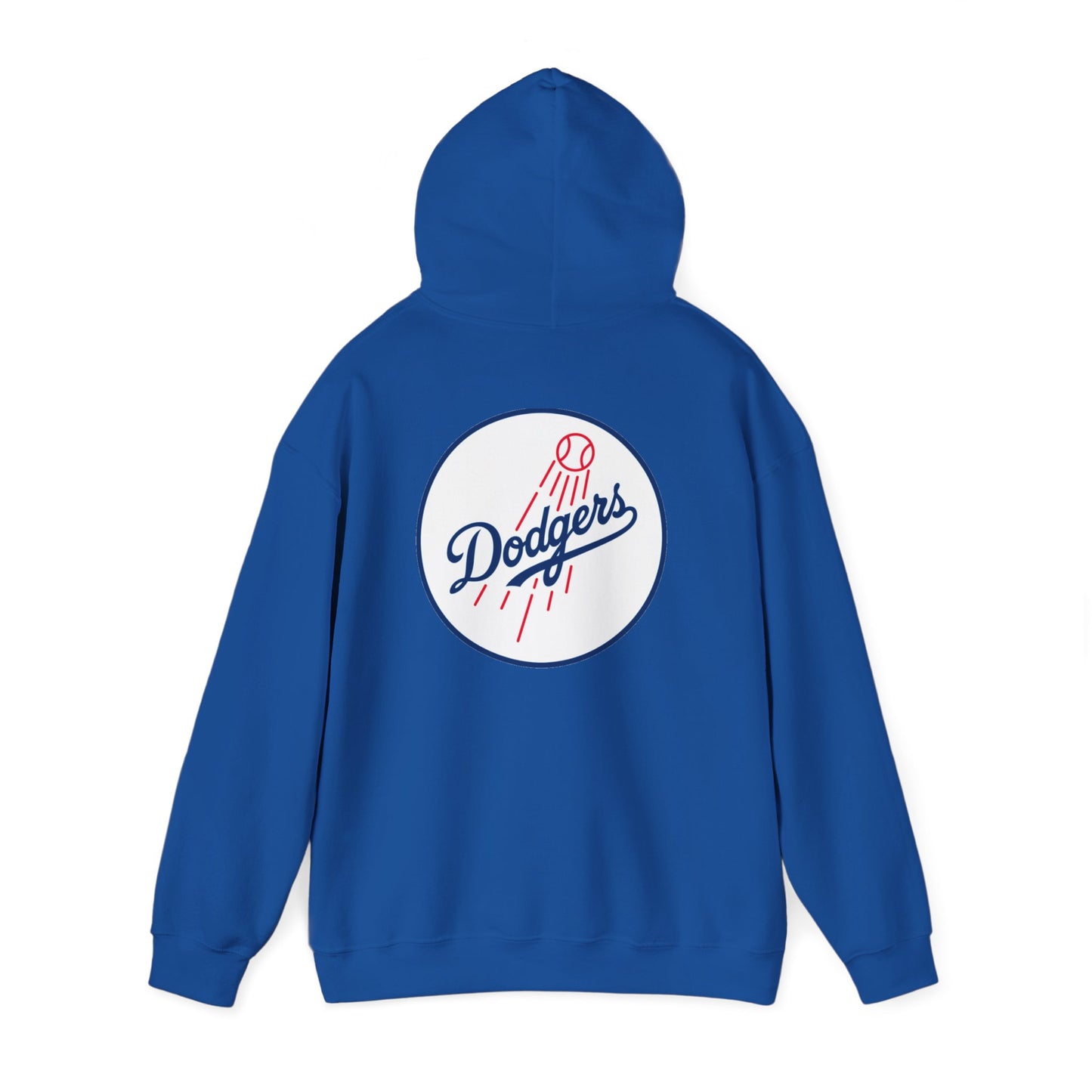 Dodgers Plain Text Front, Round Logo Back Hoodie - Unisex