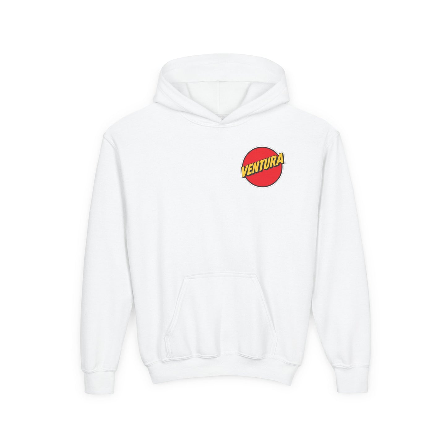 Ventura Red Beach Logo Youth Hoodie — White