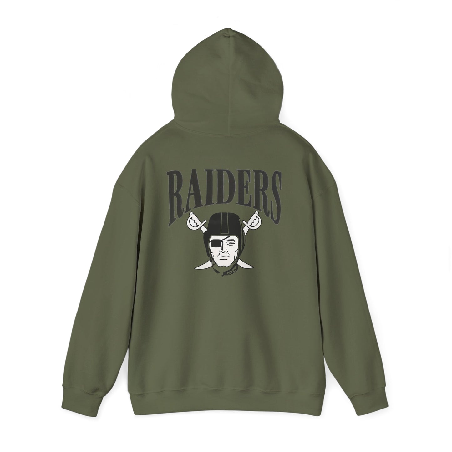 Las Vegas Raiders "One Nation" Hoodie — Team Logo Fan Sweatshirt (Military Green)