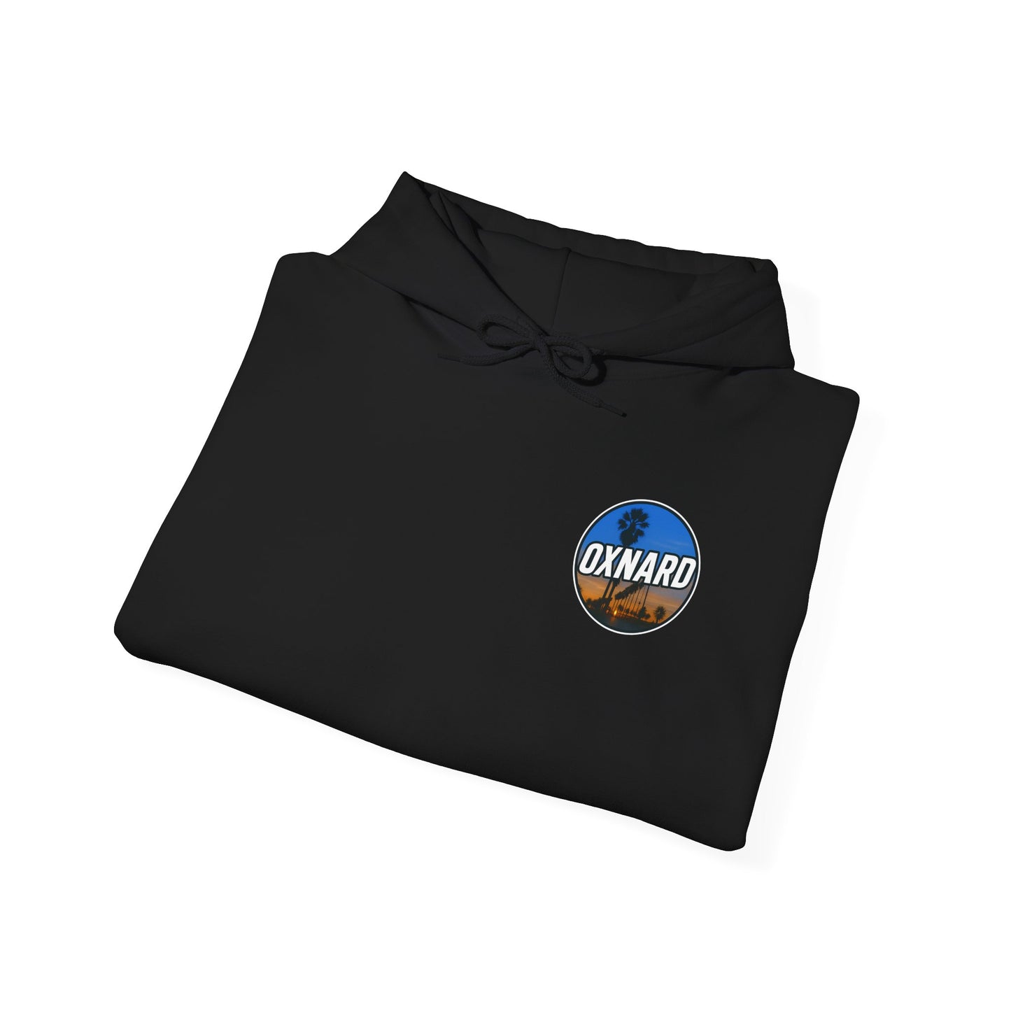 Oxnard Sunset Hoodie — Black Midweight Pullover