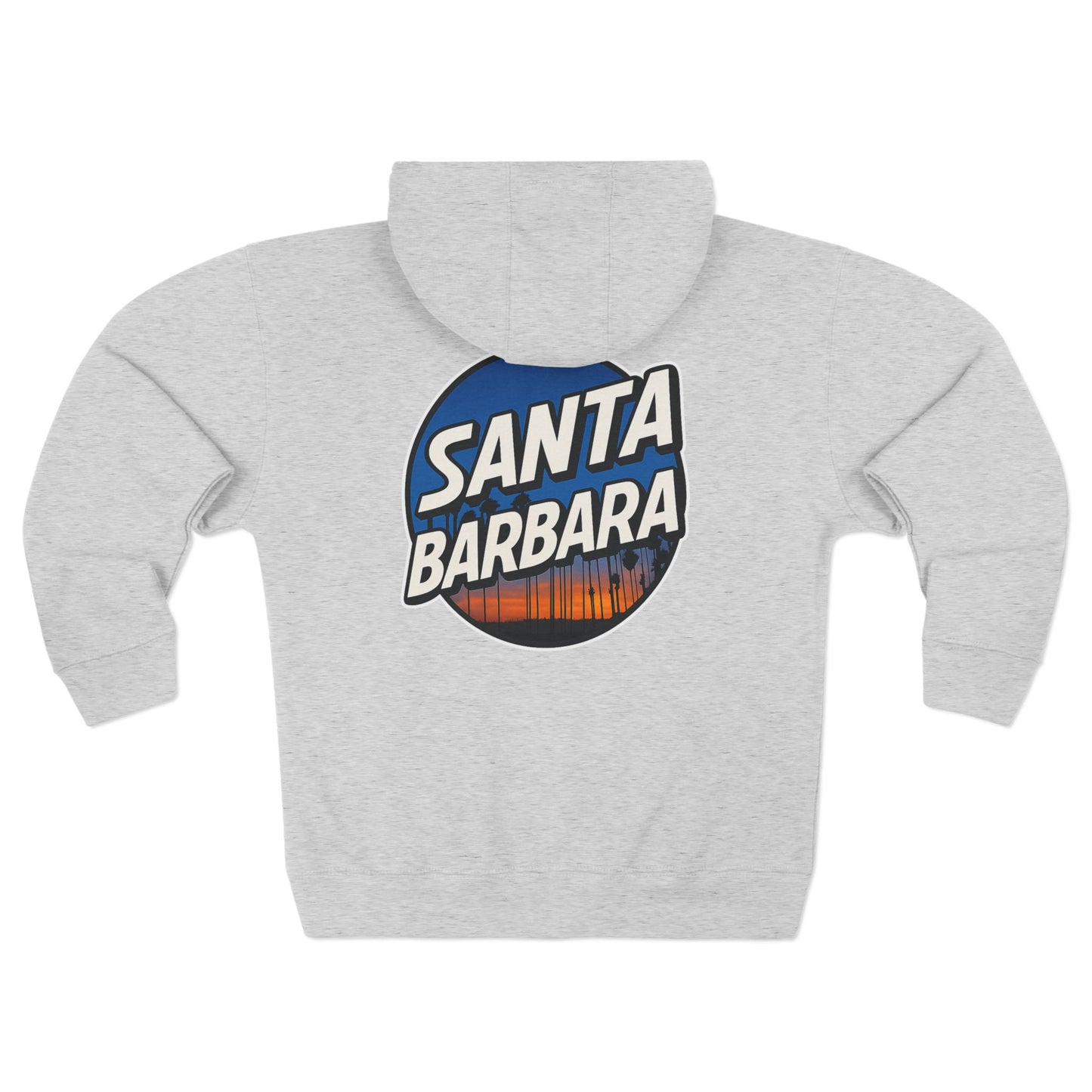 Santa Barbara Cabrillo Blvd Heather Grey Zip Hoodie
