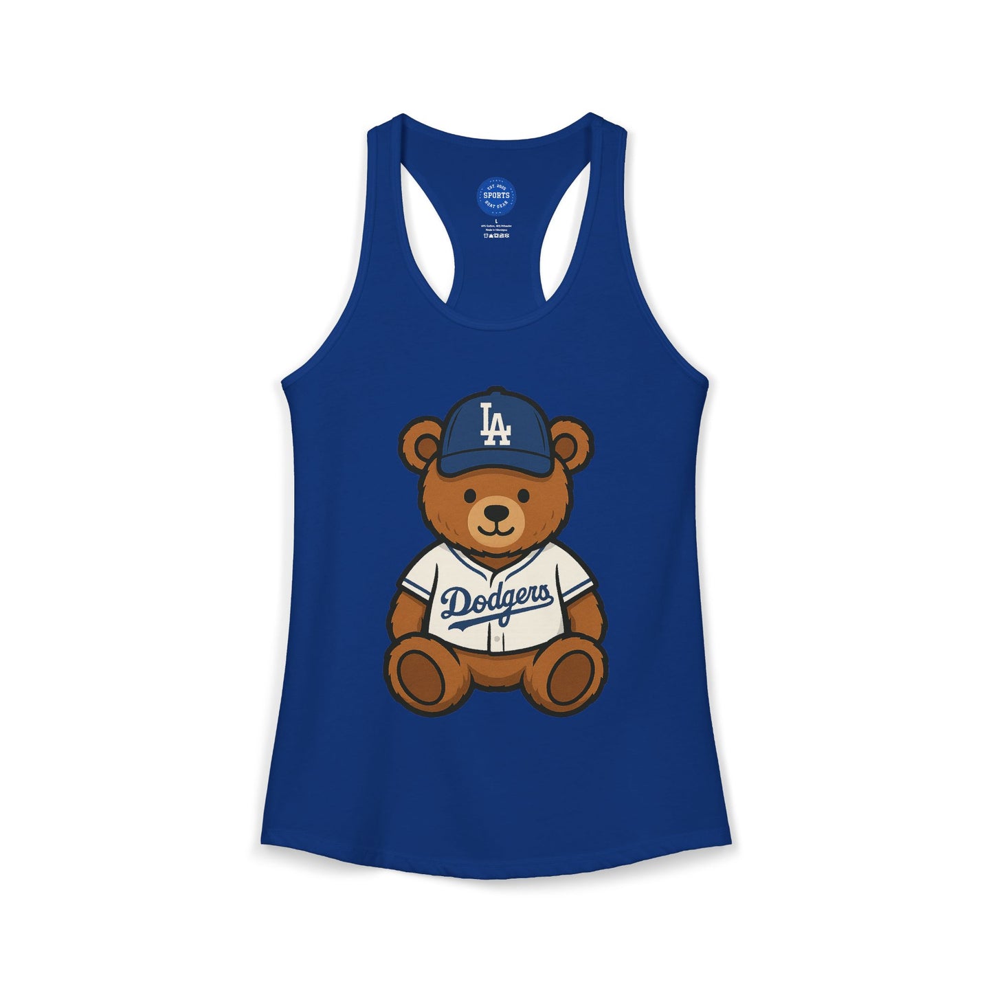 Dodgers Teddy Bear Women's Racerback Tank (Royal Blue)