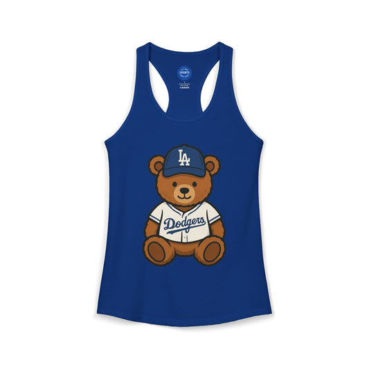 Dodgers Teddy Bear Women's Racerback Tank (Royal Blue)