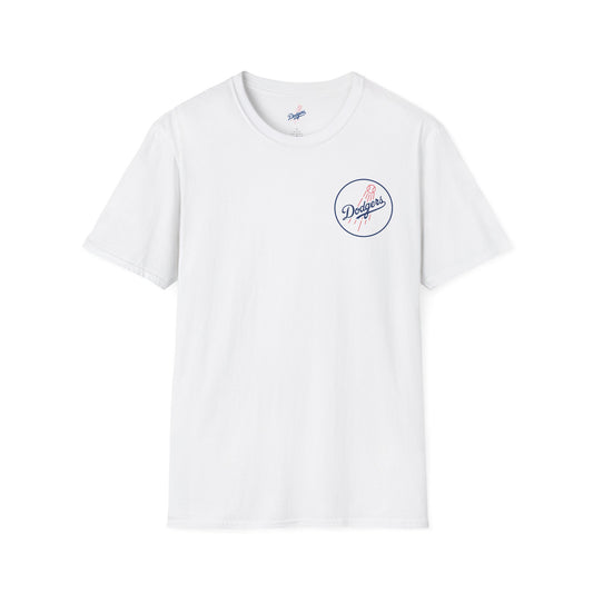 Dodgers 2024-2025 Back-to-Back World Series Champions White T-Shirt L Chest Round Logo