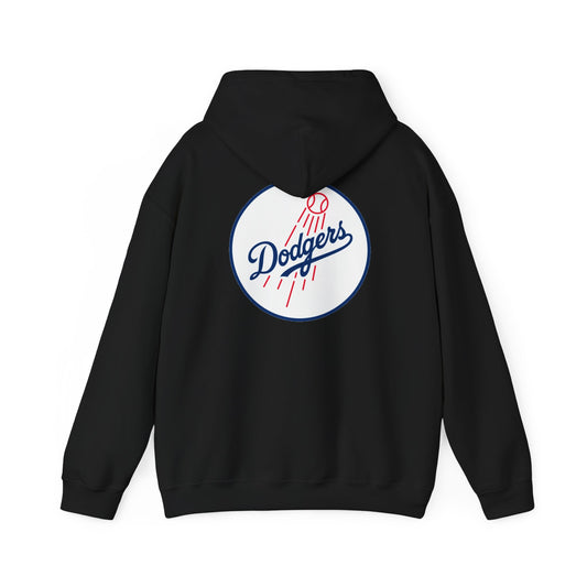 Dodgers Round Logo Hoodie — Baseball Fan Sweatshirt (Black)