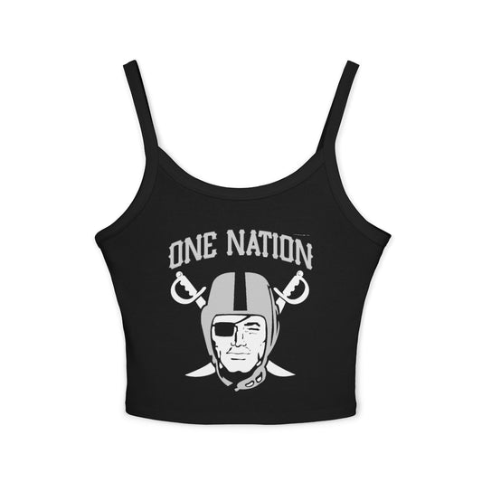 Vintage Football Helmet Black Tank Top — "Raiders" Retro Sports Crop
