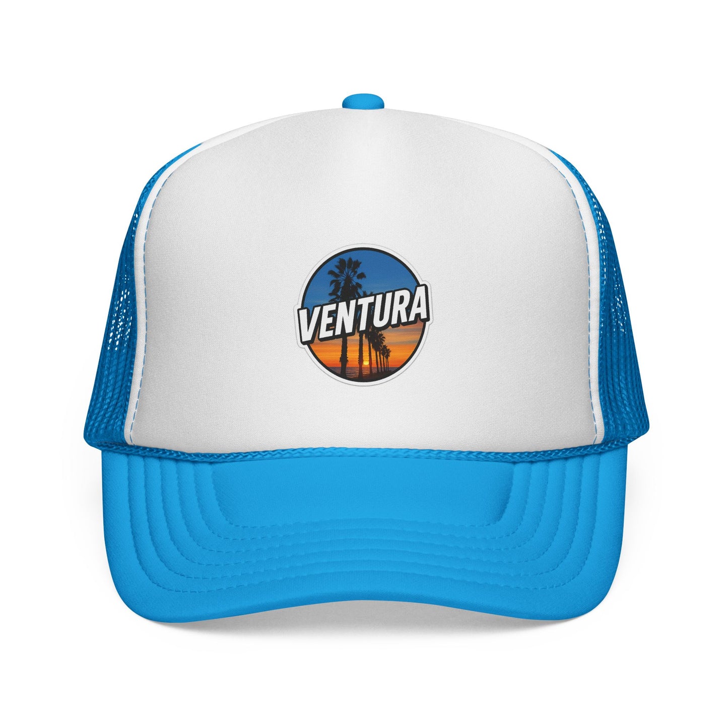 Ventura Surfer's Point Sunset Trucker Cap (Light Blue)