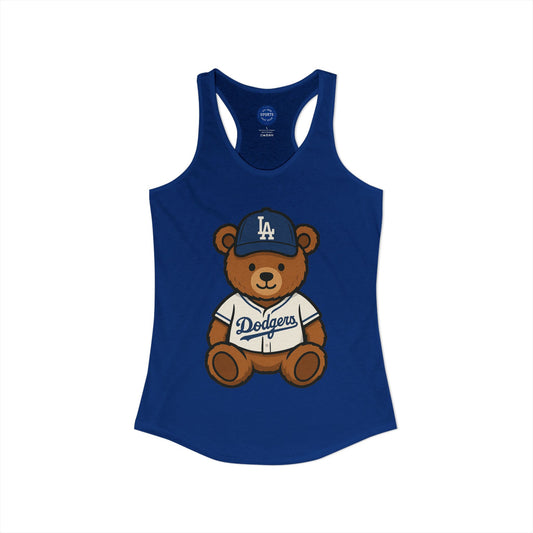 Dodgers Teddy Bear Women's Racerback Tank (Royal Blue)