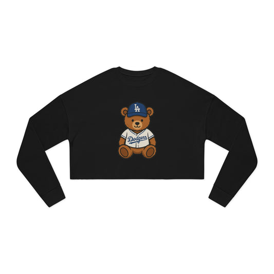 Dodgers Teddy Cropped Pullover Sweatshirt