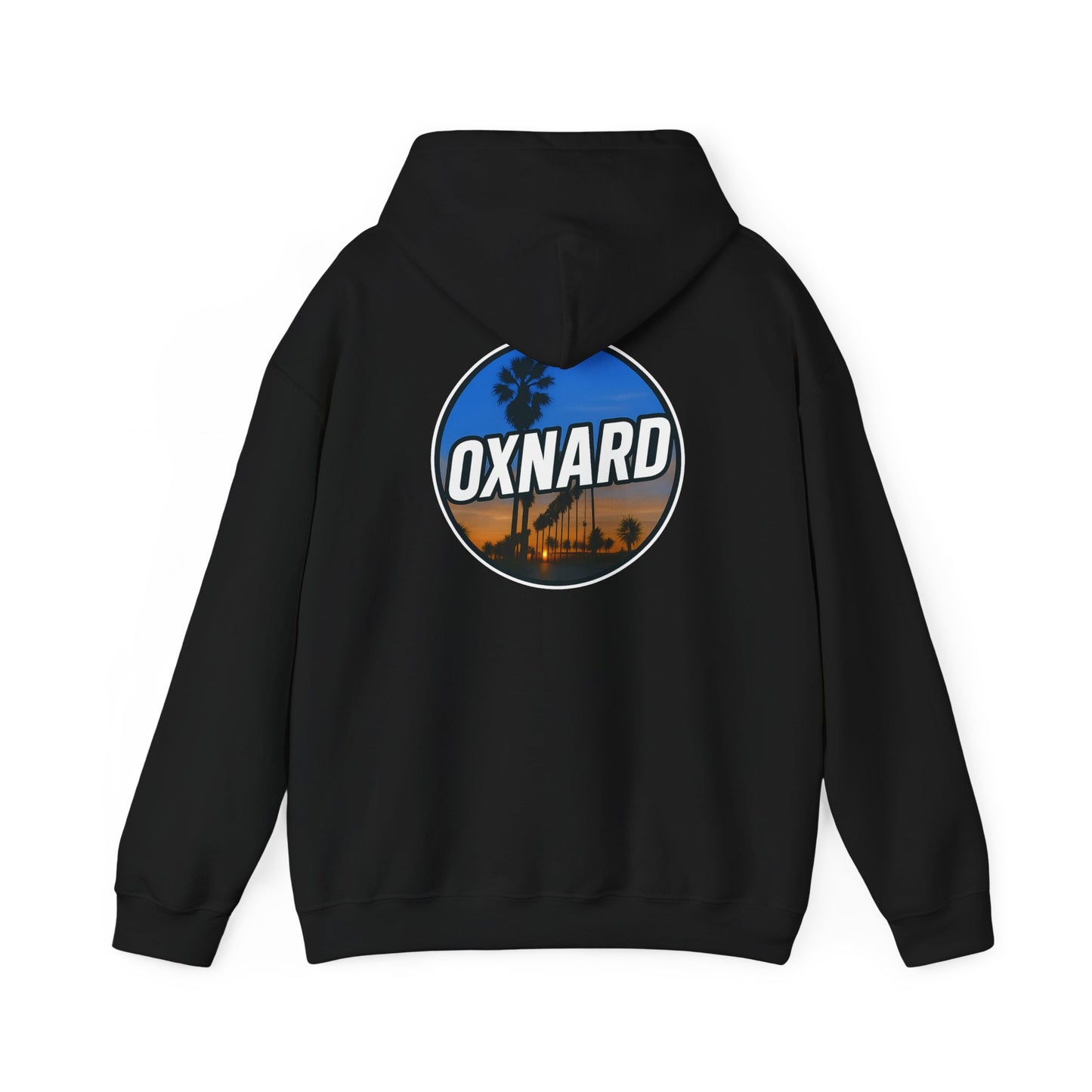 Oxnard Sunset Hoodie — Black Midweight Pullover