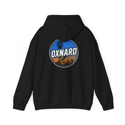 Oxnard Sunset Hoodie — Black Midweight Pullover