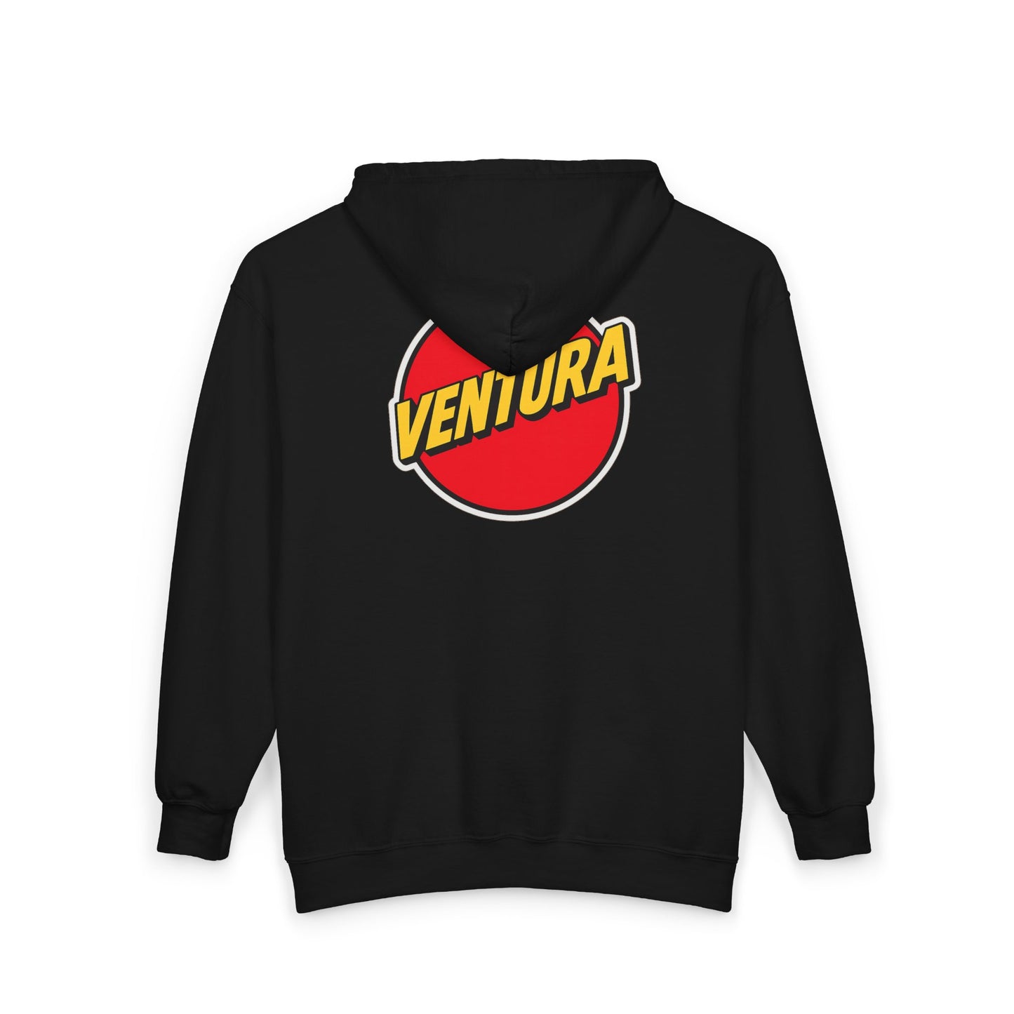 California Ventura Red Logo Zip Black Hoodie — Full‑Zip Sweatshirt