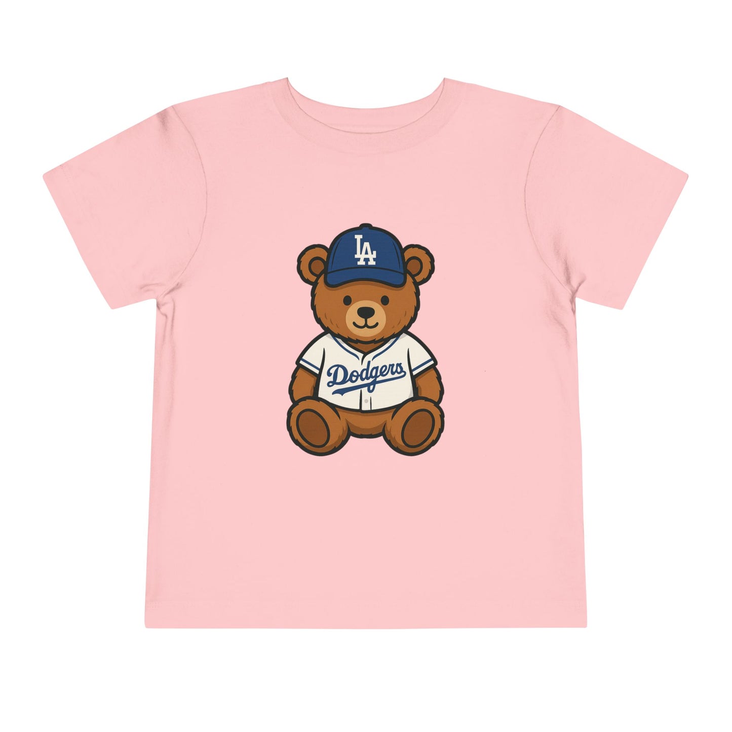 Toddler Los Angeles Dodgers Pink Teddy Bear Tee