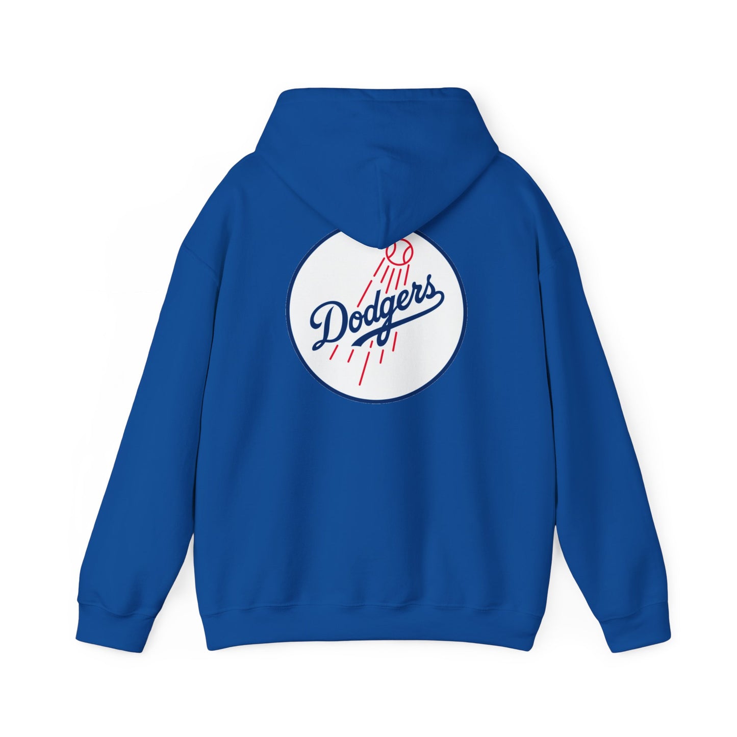 Dodgers Plain Text Front, Round Logo Back Hoodie - Unisex