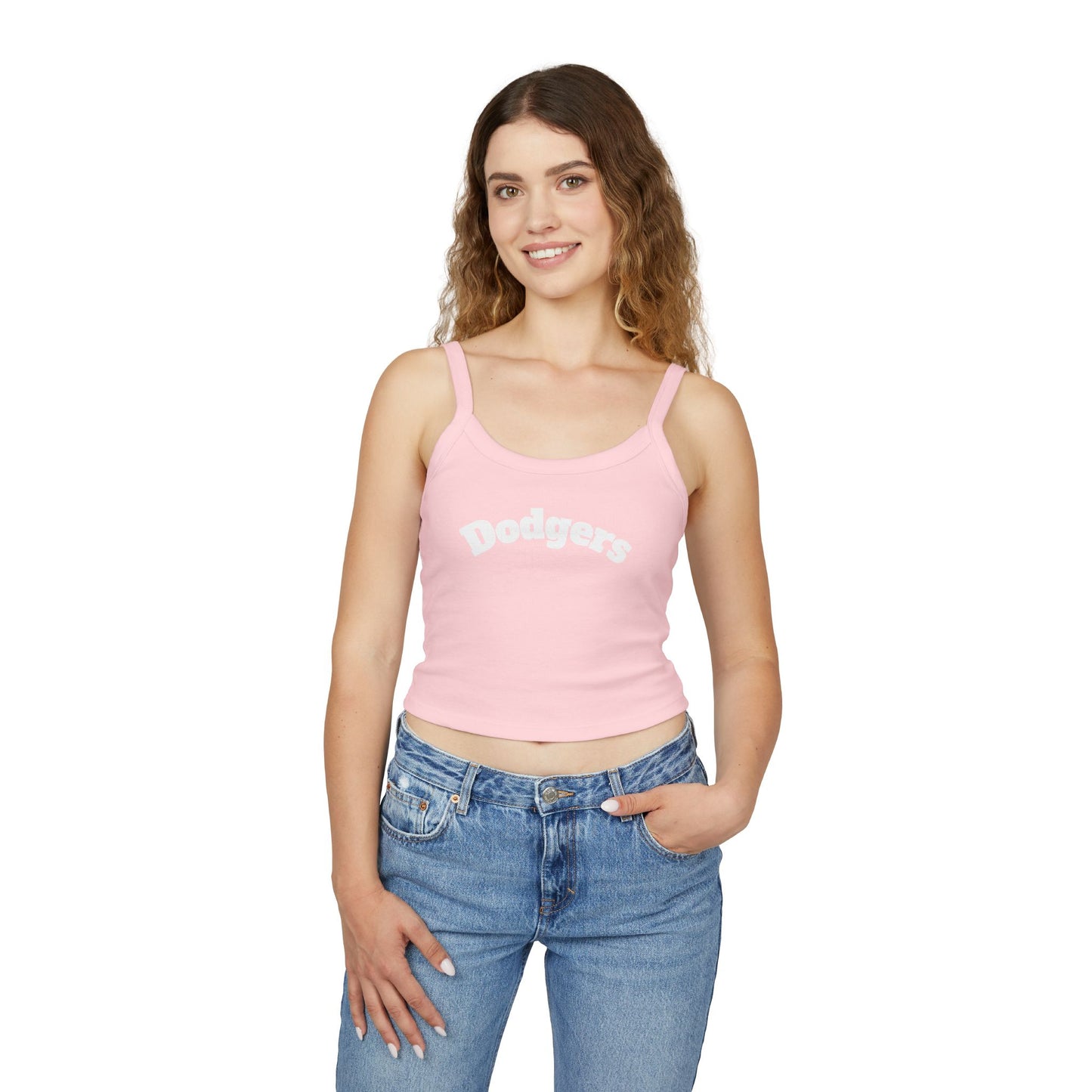 Dodgers Pink Women's Spaghetti Strap Tank Top