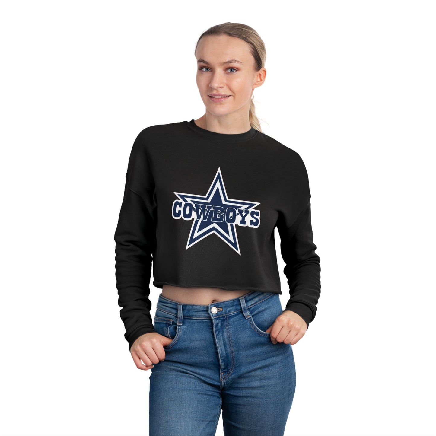 Dallas Star Cropped Sweatshirt – Women's NFL Team Fan Top