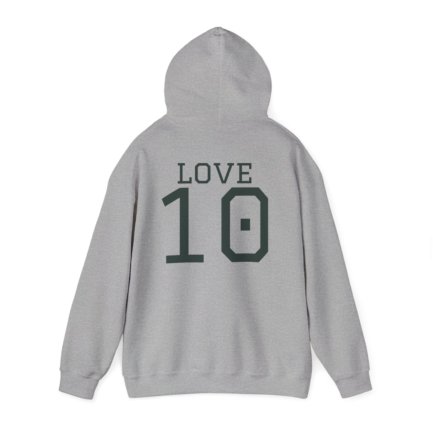 Packers Love #10 Hoodie — Green Bay Football Fan Sweatshirt (Sports Grey)