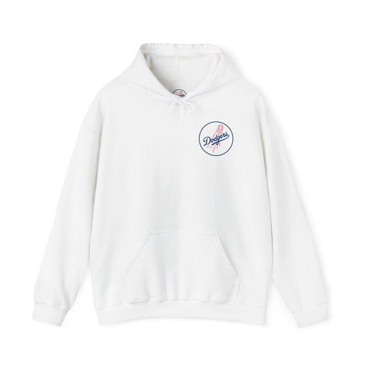 Dodgers White Hoodie — Unisex Dodgers Logo Sweatshirt