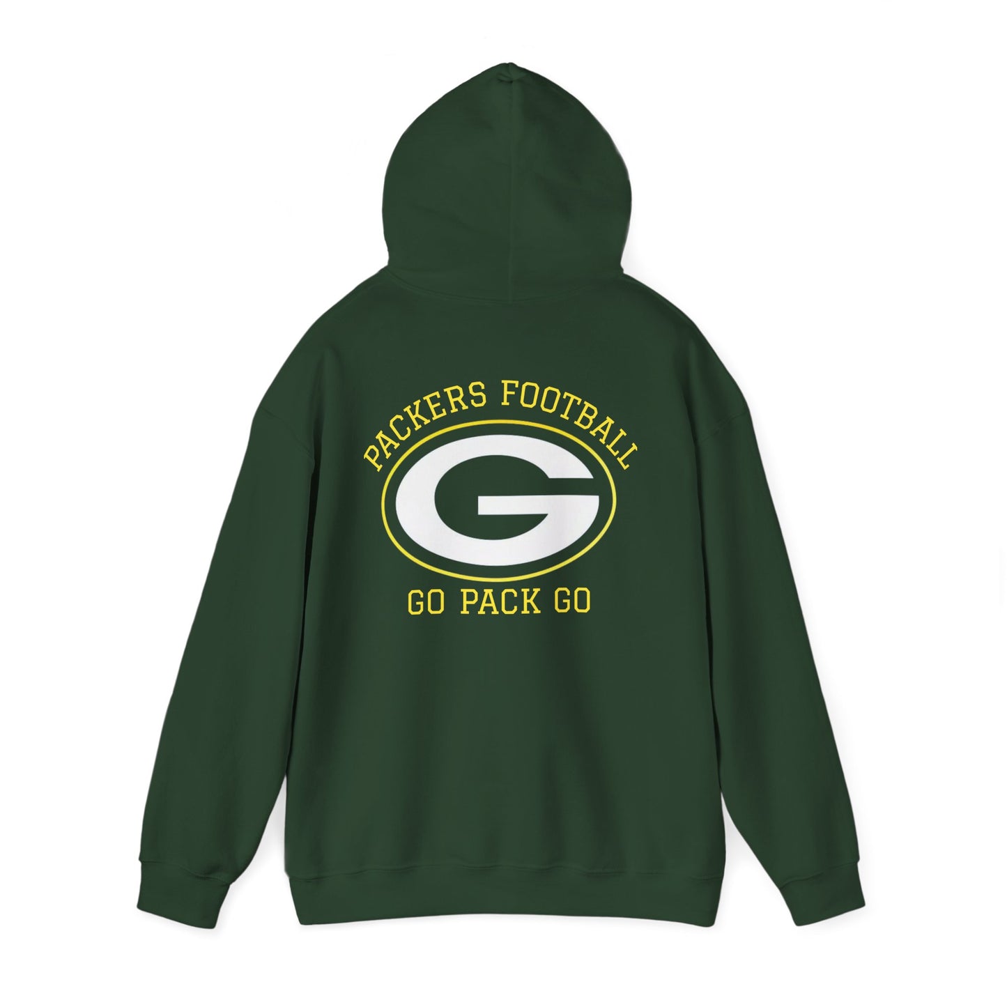 Green Bay Packers Football "Go Pack Go" Hoodie — Team Logo Sweatshirt for Fans (Forest Green)
