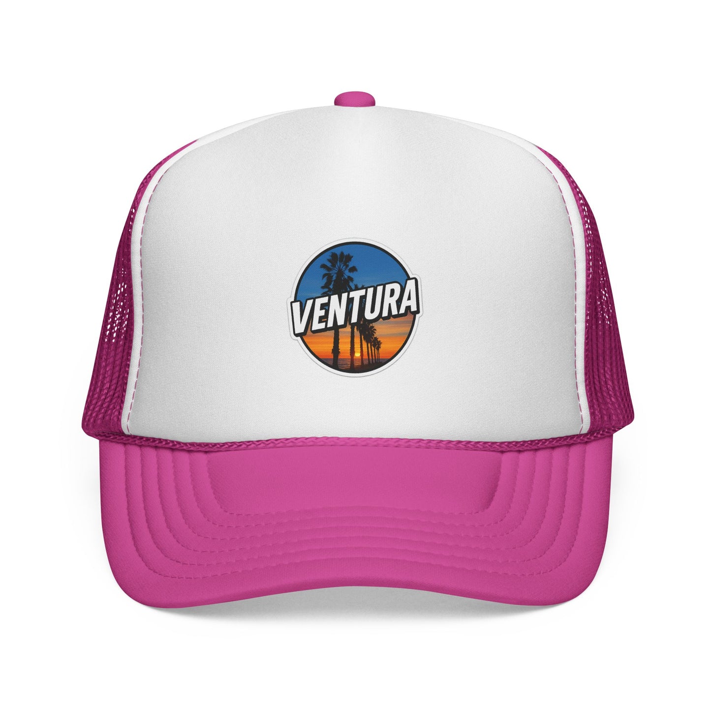 Ventura Surfer's Point Sunset Trucker Cap (Hot Pink)