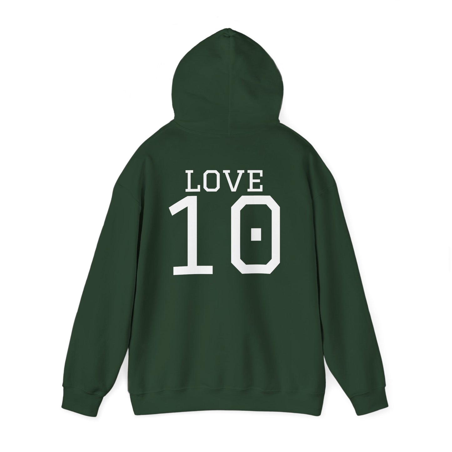 Packers Love #10 Hoodie — Green Bay Football Fan Sweatshirt (Forest Green)