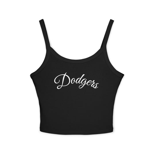 Dodgers Back 2 Back Women's Spaghetti Tank Top — Black
