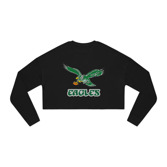 Eagles Cropped Sweatshirt — Vintage Green Flying Eagle Graphic