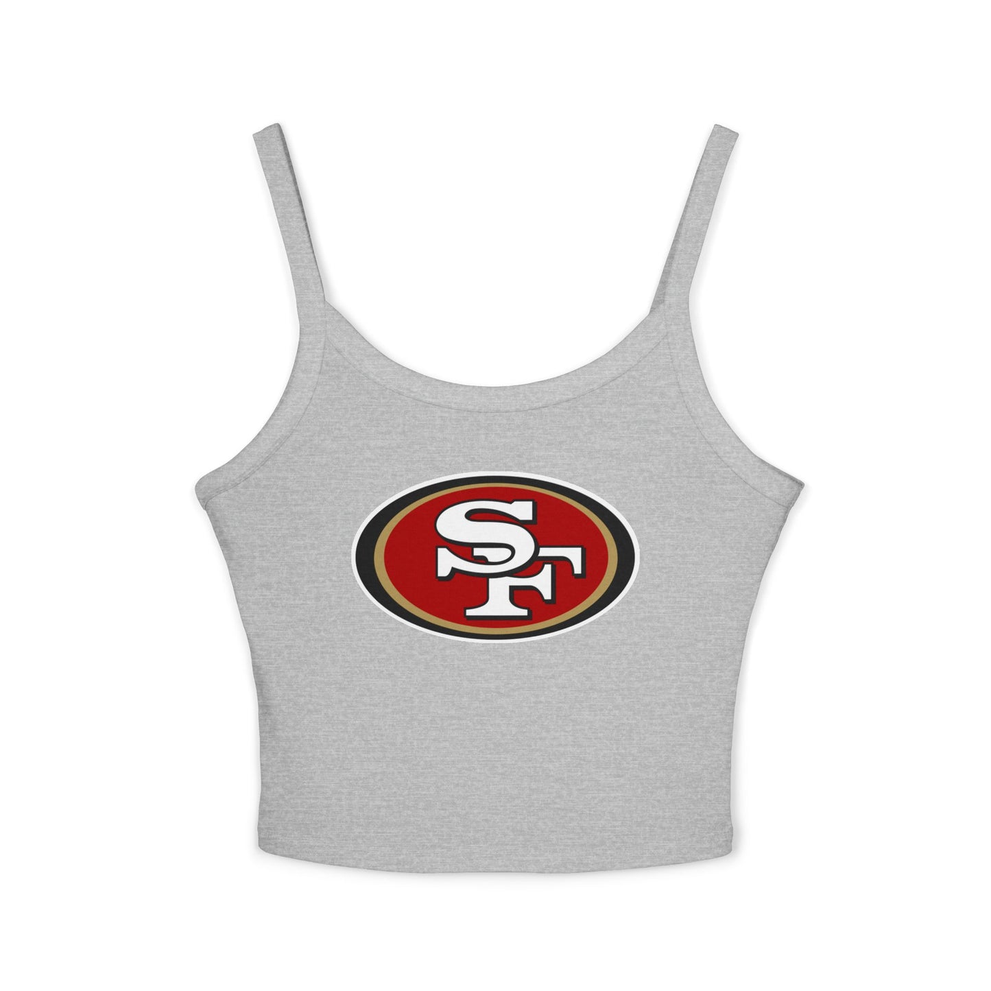 49ers Retro Football Helmet Women's Spaghetti Tank (Sports Heather Grey)