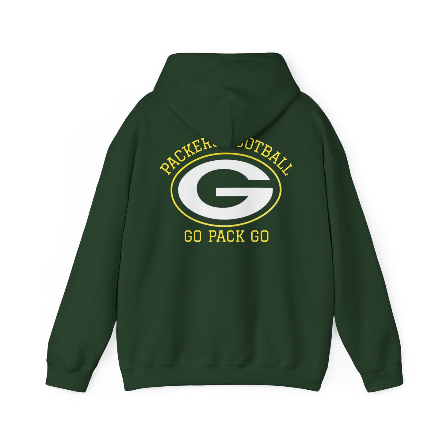 Green Bay Packers Football "Go Pack Go" Hoodie — Team Logo Sweatshirt for Fans (Forest Green)