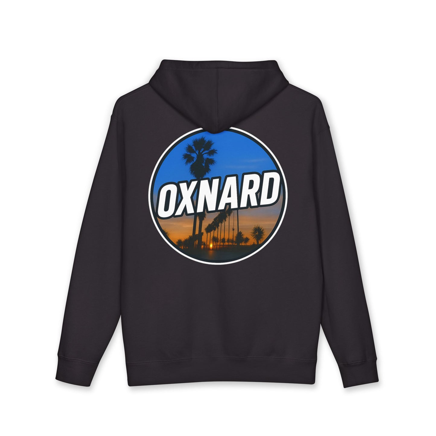Oxnard Sunset Hoodie — Heavyweight Black Fleece