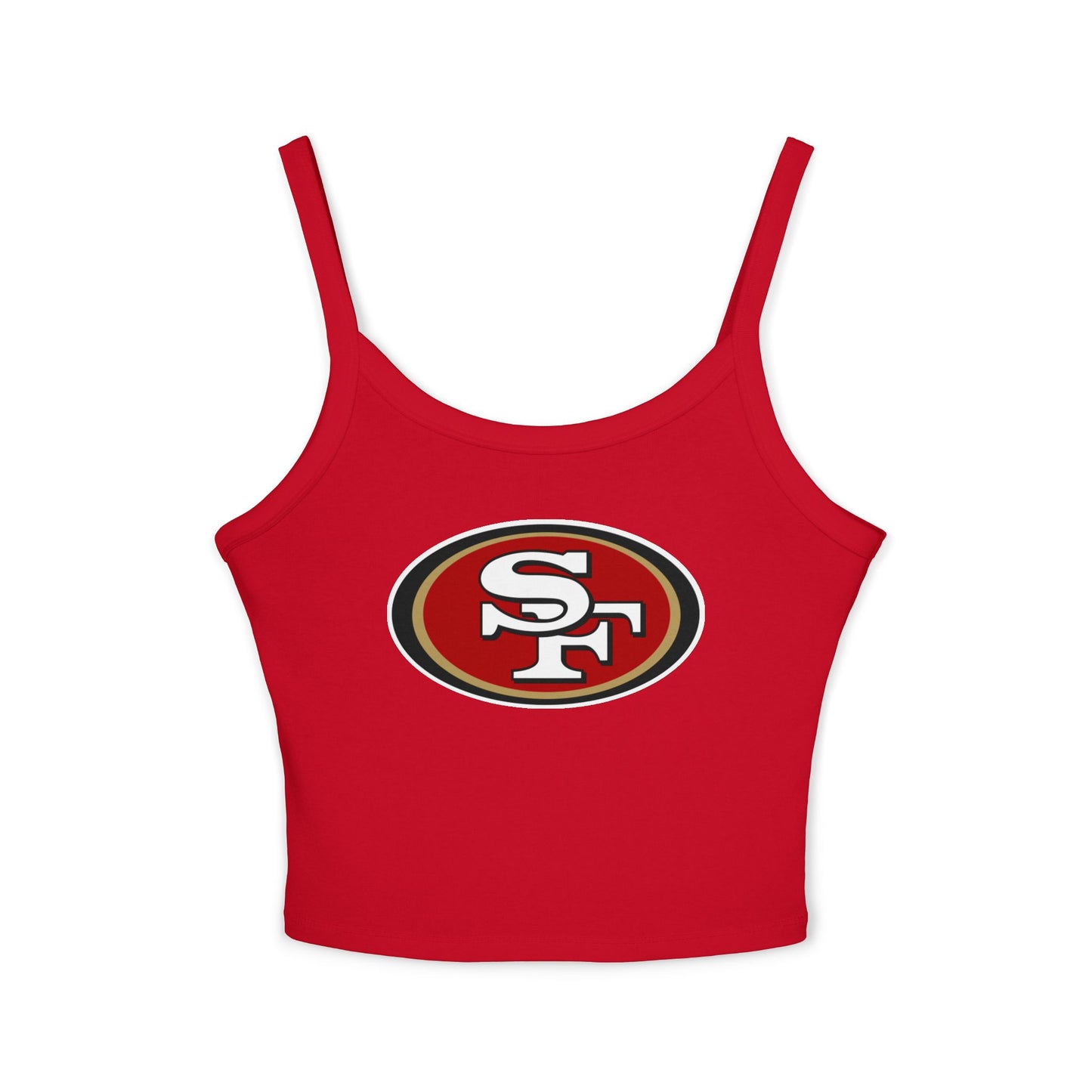 49ers Retro Football Helmet Women's Spaghetti Tank (Red)