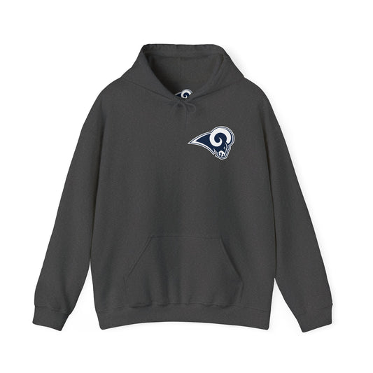 Los Angeles Rams Hoodie — Team Logo Fan Sweatshirt (Dark Heather)