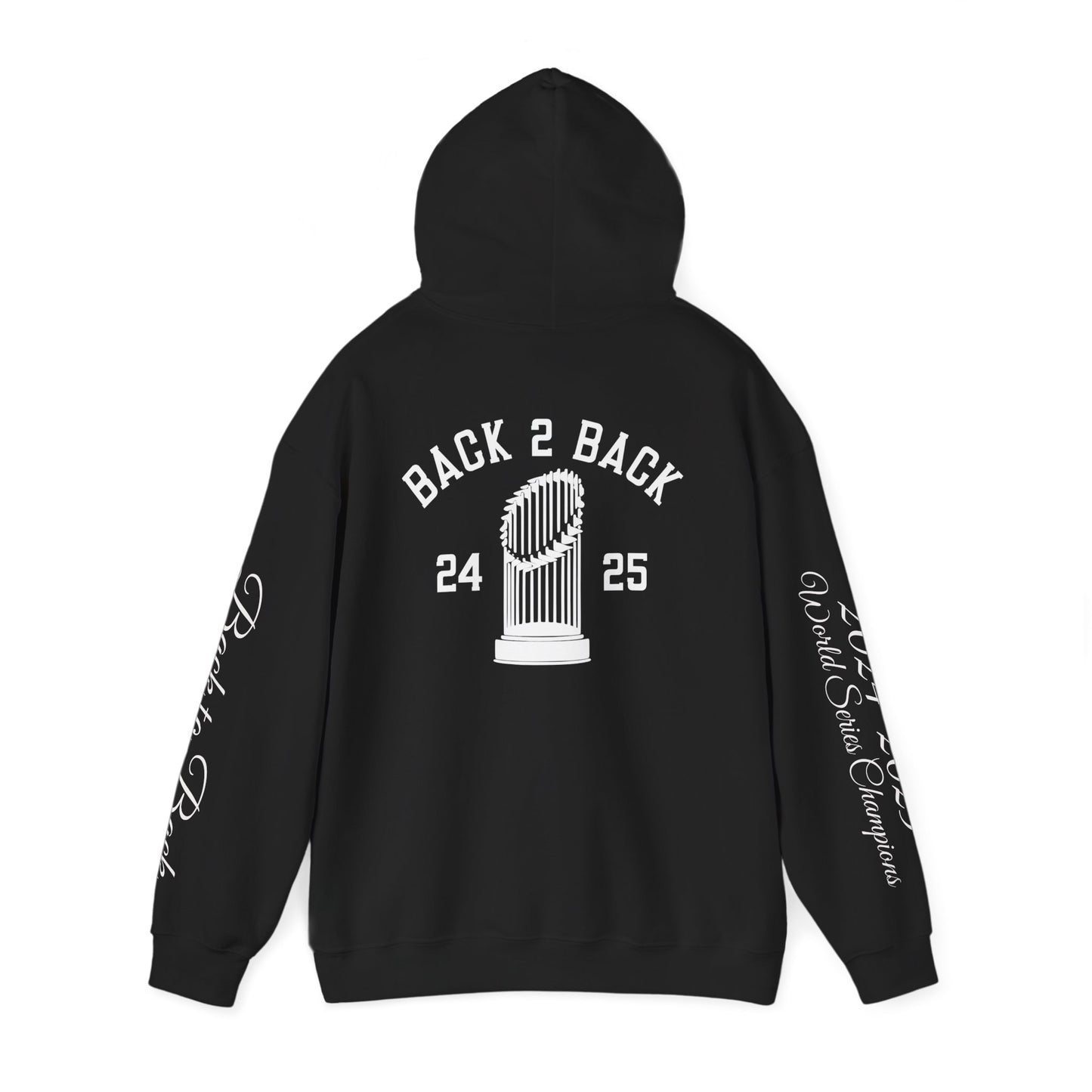 Dodgers Back 2 Back World Series Champion Trophy Hoodie (Black)