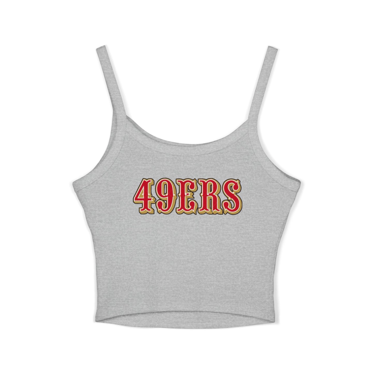 49ers Retro Football Helmet Women's Spaghetti Tank (Sports Heather Grey)
