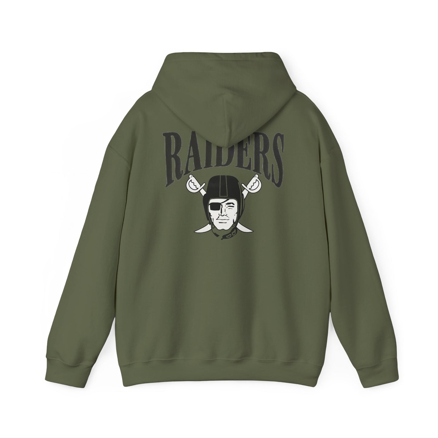 Las Vegas Raiders "One Nation" Hoodie — Team Logo Fan Sweatshirt (Military Green)